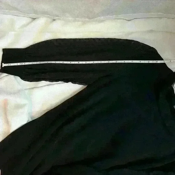 Adrianna Papell, women’s black sweater size L with mesh/see through sleeves - Picture 2 of 6